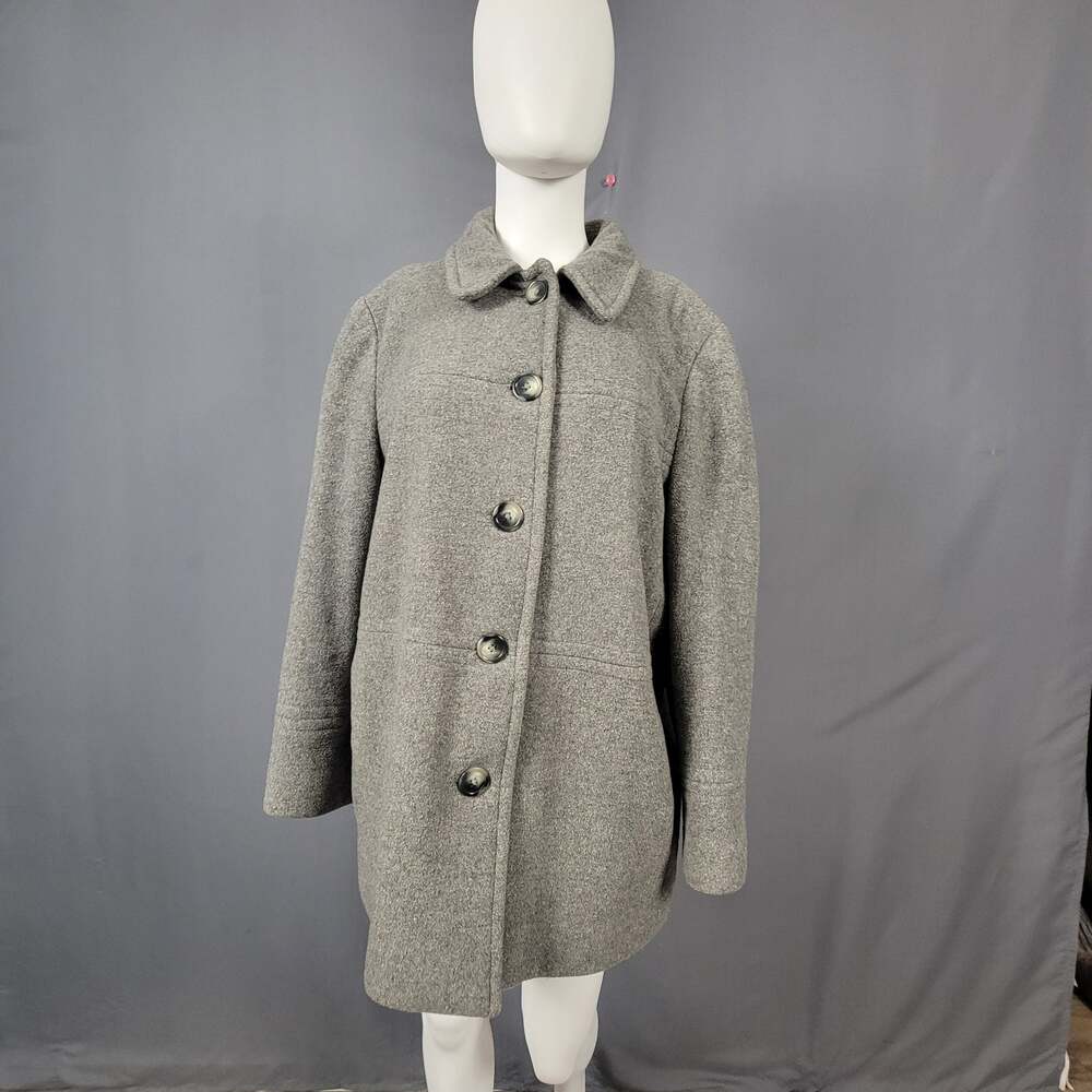 London Fog Gray Wool Blend Coat 14 Classic Mid-Length Minimalist chic